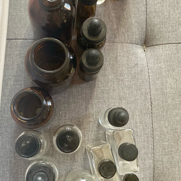 40+ Glass Apothecary bottles Amber Green Blue Clear Dropper Vials Small Vintage - Picture 6 of 8